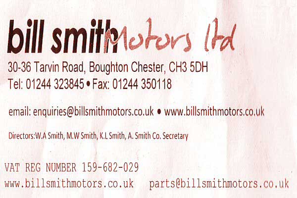Chestertourist.com - Bill Smith Motors Ltd Chester Page Three